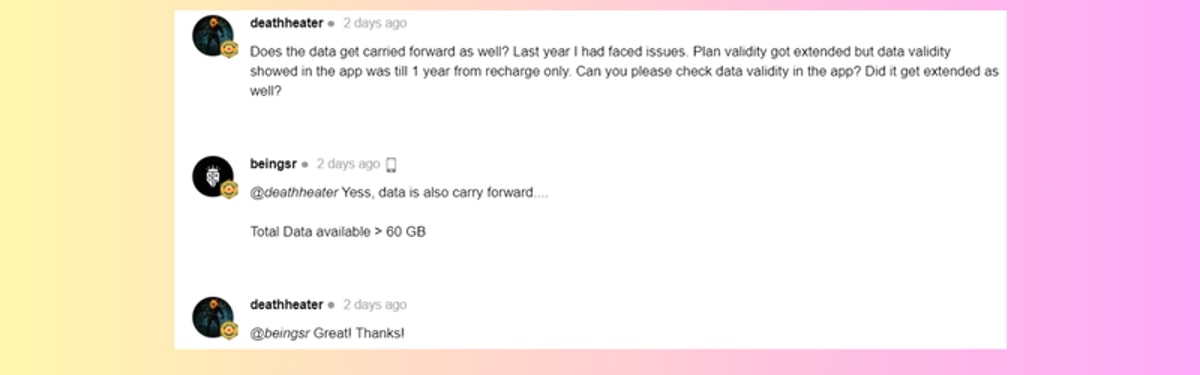 valuable comments from our users on doing advance recharge for Vodafone Idea prepaid mobile plans.