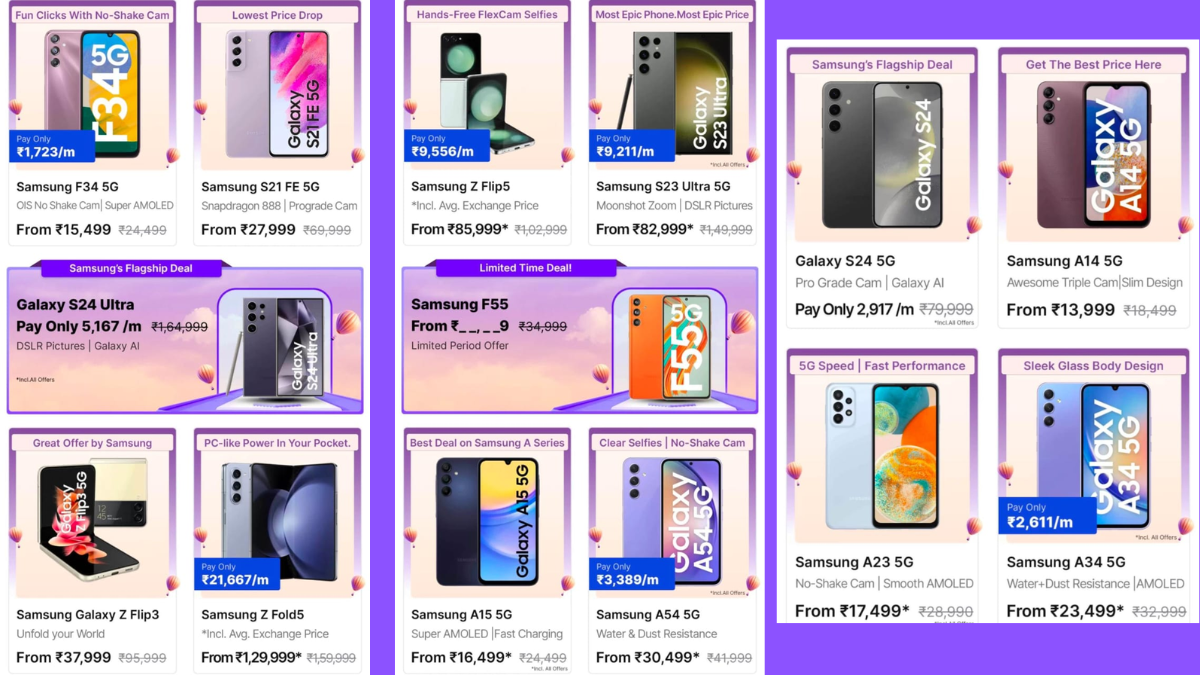 SamsungFlipkartGOATSaleMobileOfferscomparedAppleSamsungmore