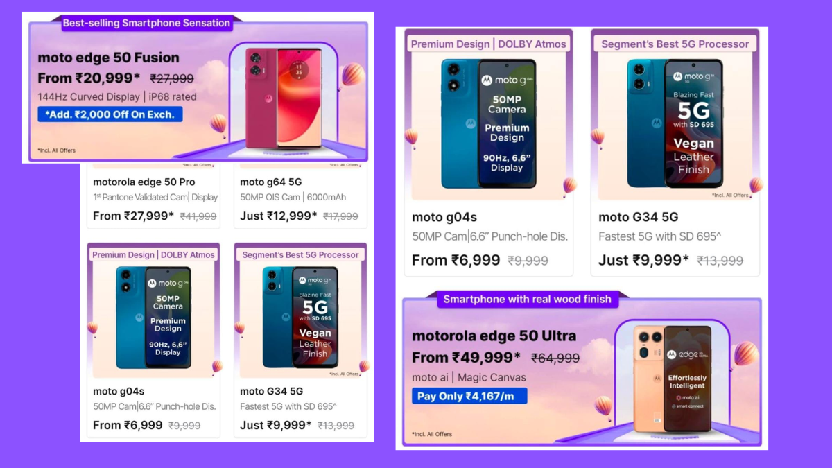 Flipkart GOAT Sale Mobile Offers from Motorola