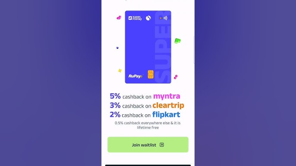 Flipkart SuperMoney's Lifetime Free Rupay SuperCard