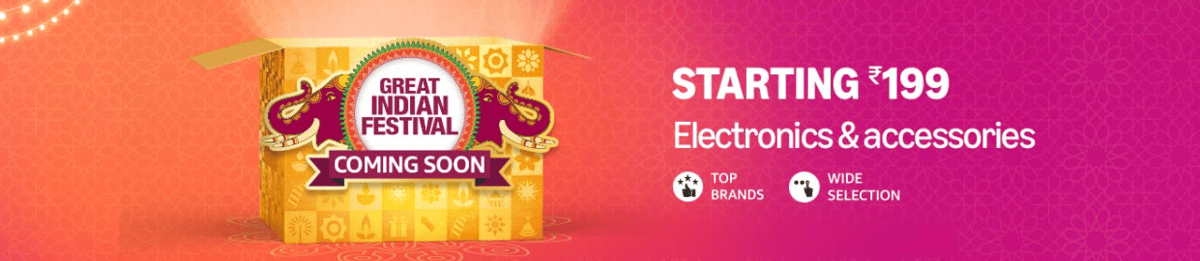 7th Sept: Amazon Great Festival Sale dates still under cover but there’s a small update