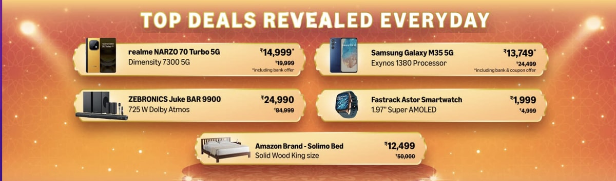 Top 5 Amazon Great Indian Sale Deals Revealed Today (21st September)