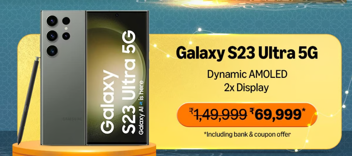 Amazon Great Indian Sale Deal on S23 Ultra 5G at ₹69,999