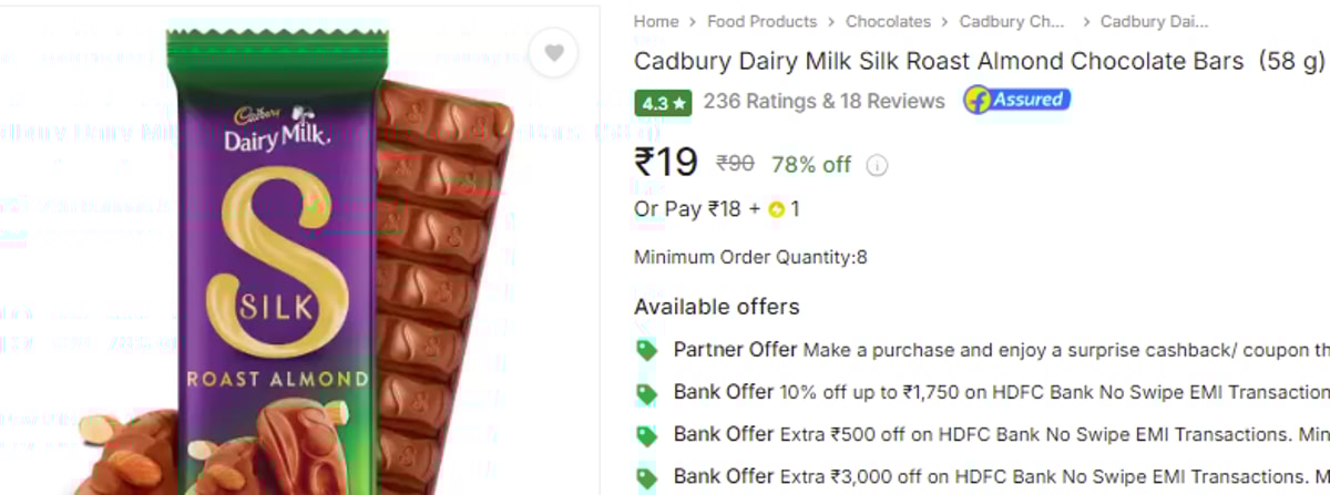 BBD Sale loot deals on Silk Cadbury Chocolate at just ₹19