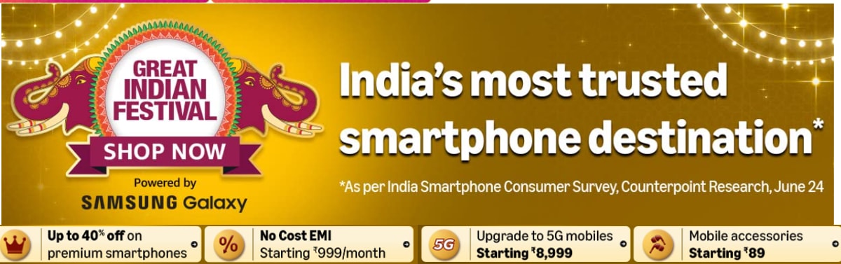 Amazon Dussehra (Diwali) Sale Smartphone Offers on OnePlus, iPhones, iQOO, Samsung and more