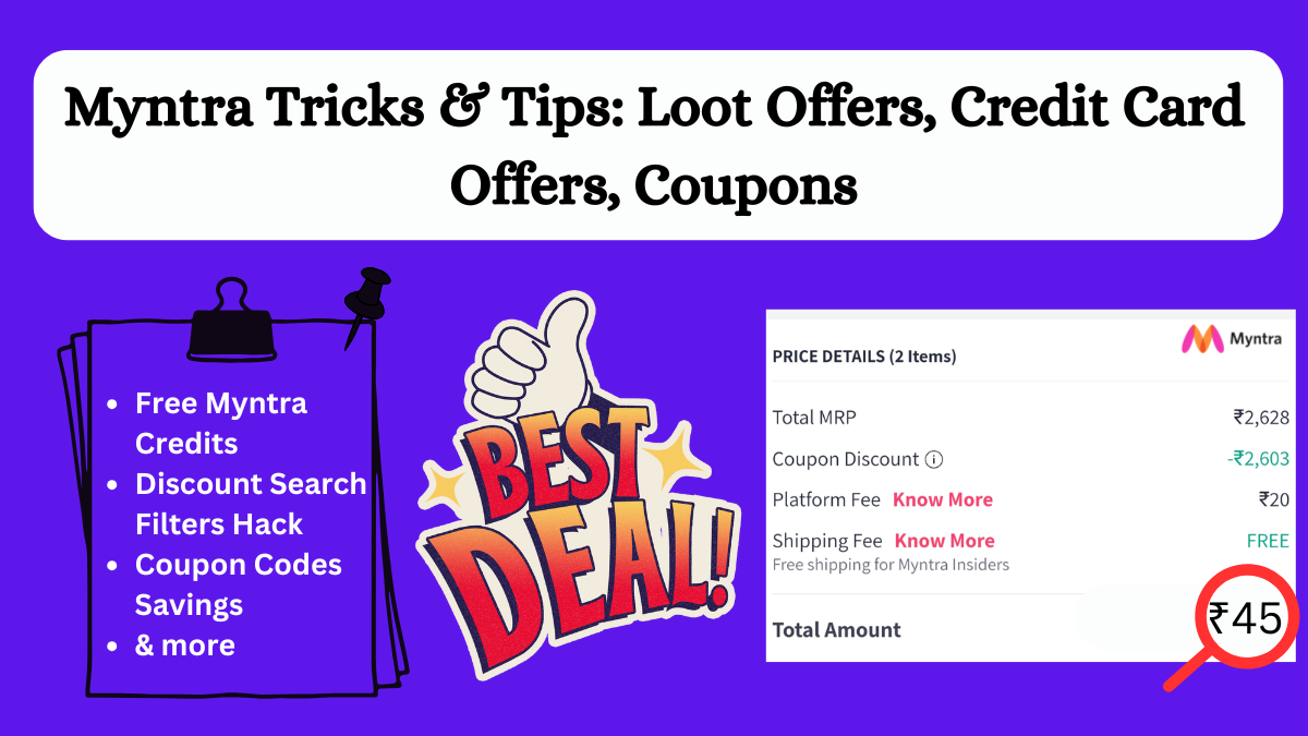 Myntra Tricks & Tips: Loot Offers, Credit Card Offers, Coupons