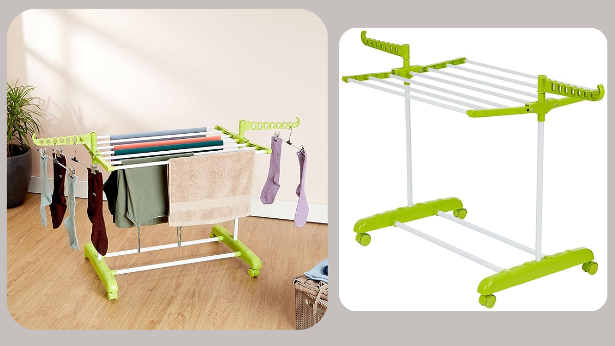 Cloth Drying Stand under 1000 (Foldable & Movable)