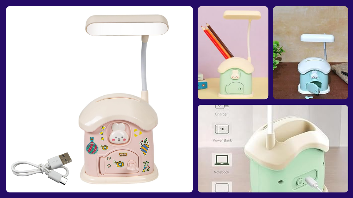 Chargeable 3-in-1 Pen holder, Lamp & Piggy Bank: Cute Korean Gift in India 2025