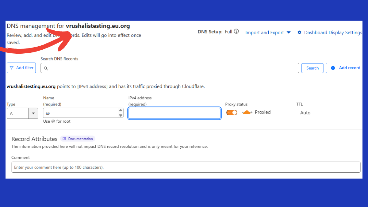 Get Free Custom Domain EU(dot)Org & Set Up with Cloudflare