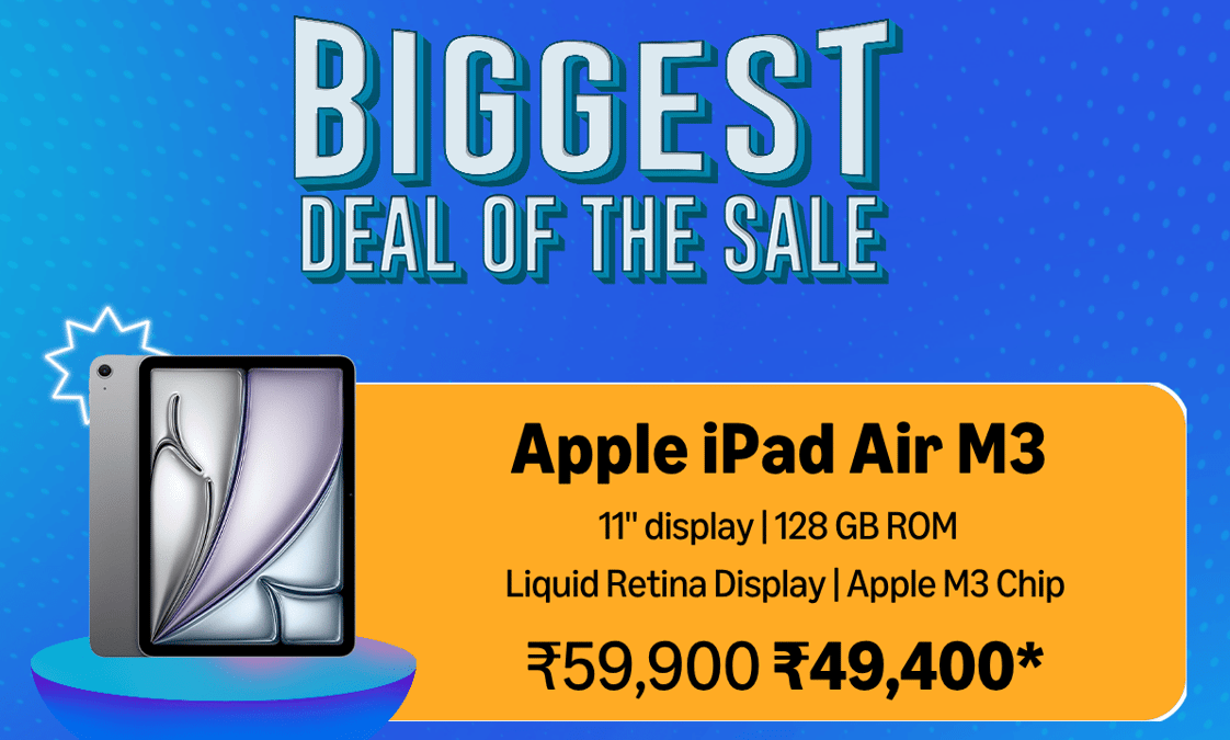 iPad Air M3 at ₹48,400: Best iPad Deal in Prime Day 2025 Sale