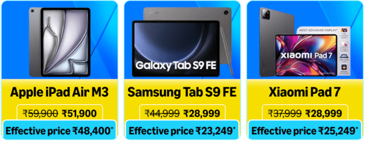 Bank Offers & Discounts on Tablets and iPads in Amazon Prime Day Sale & Flipkart GOAT Sale