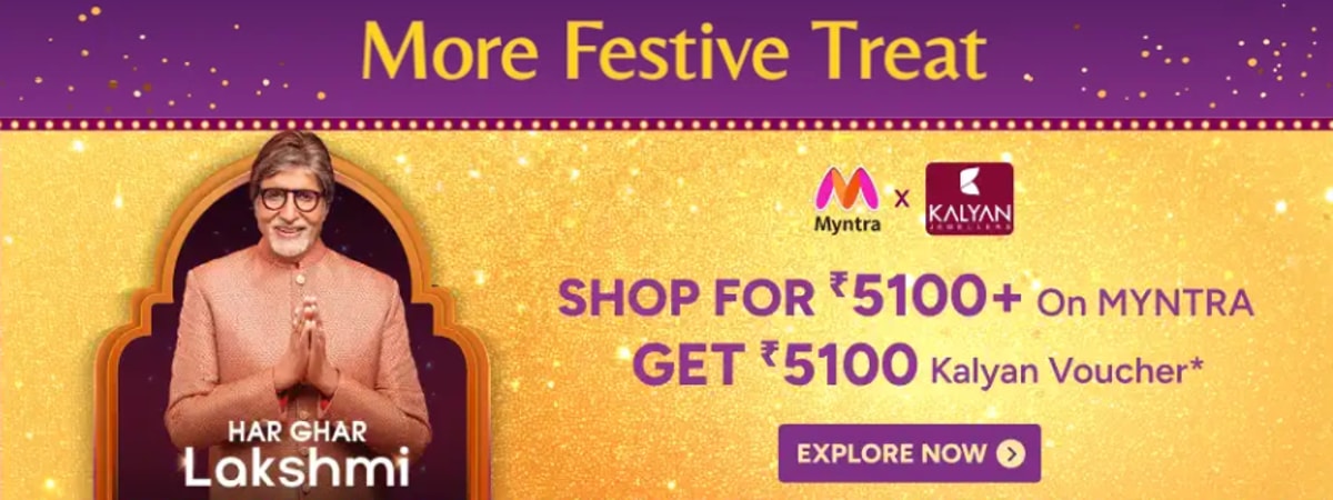 Myntra Diwali Sale Free Kalyan Jewellers Gift Voucher worth Rs.5100