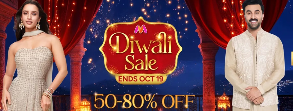 Myntra Diwali Sale 2025: Free ₹500 MynCash and Upto 80% Discounts