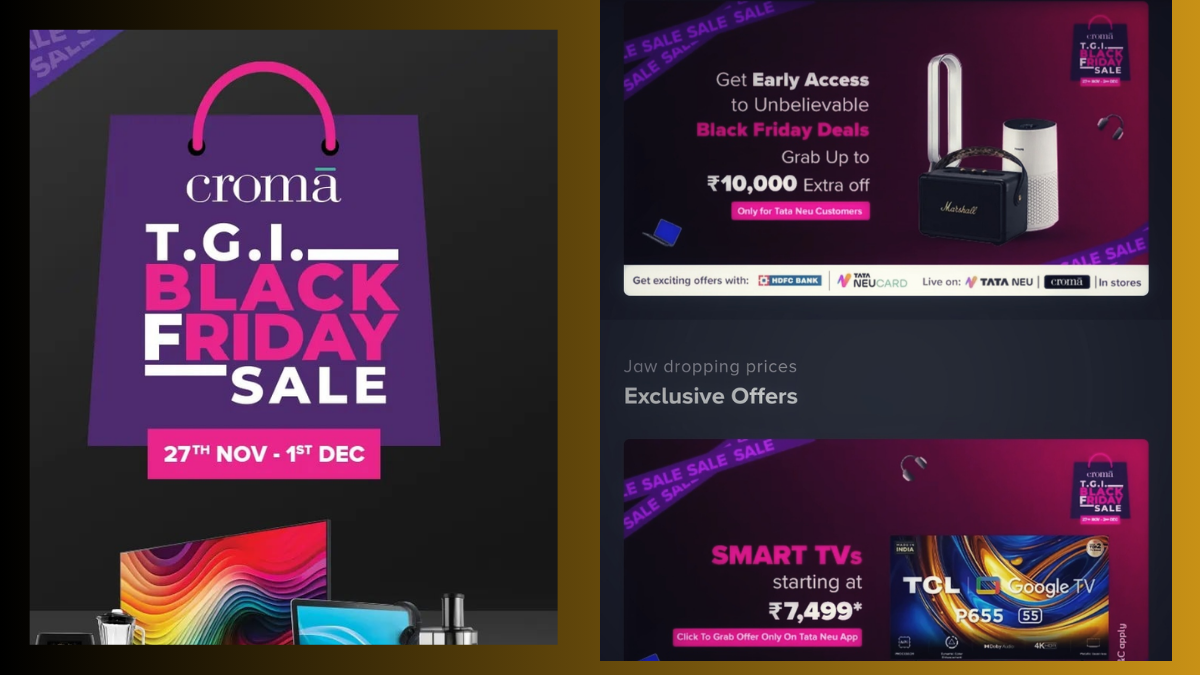 Croma Black Friday Sale 2025: Upto 80% OFF on electronics + Bank Offers