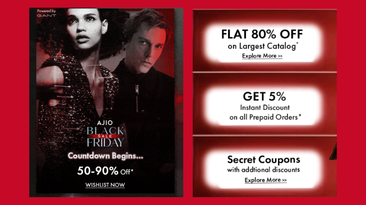 Ajio Black Friday Sale 2025 Expected Dates & Offers: Flat 80% OFF Deals