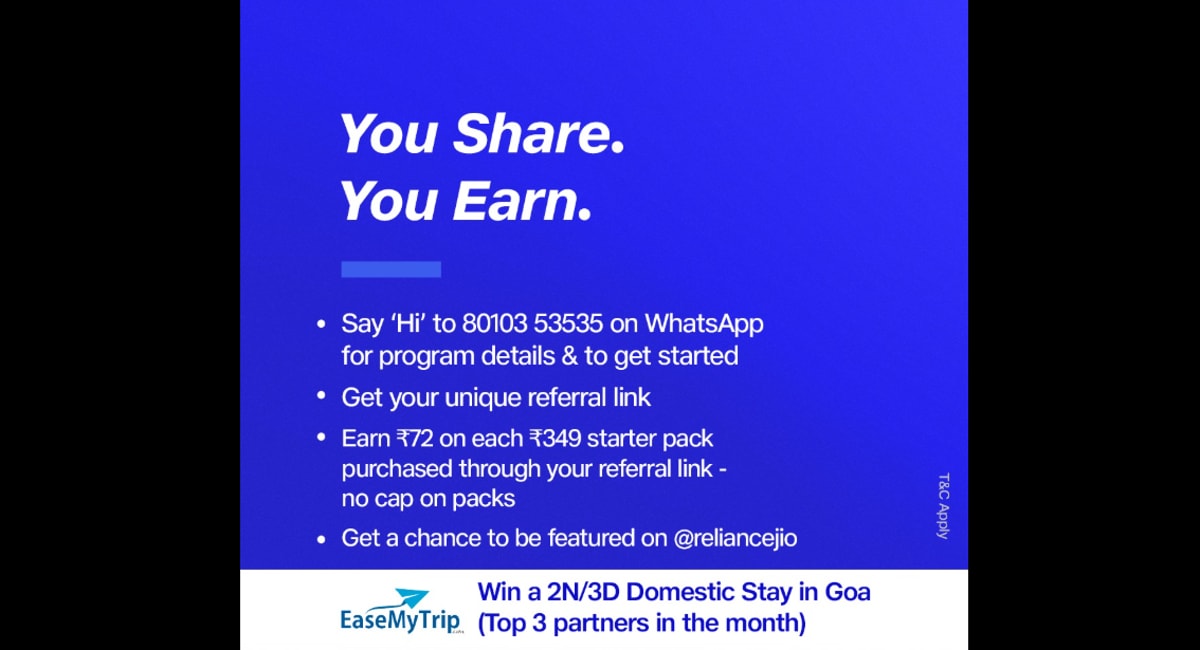 Jio Referral Program Benefits: Jio Starter Pack Refer & Earn Benefits