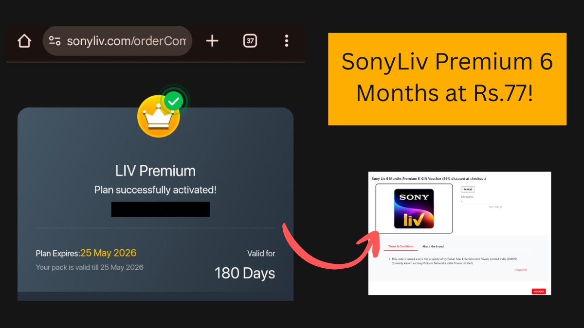 SonyLiv Premium 6 Months at Rs.76! SonyLiv at Cheapest Price