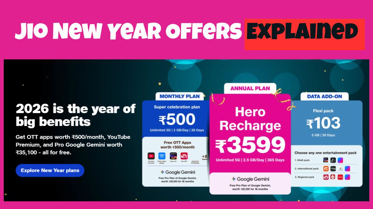 Jio New Year Offer: 2026 Plan with Unlimited 5G, Gemini Pro & OTT apps