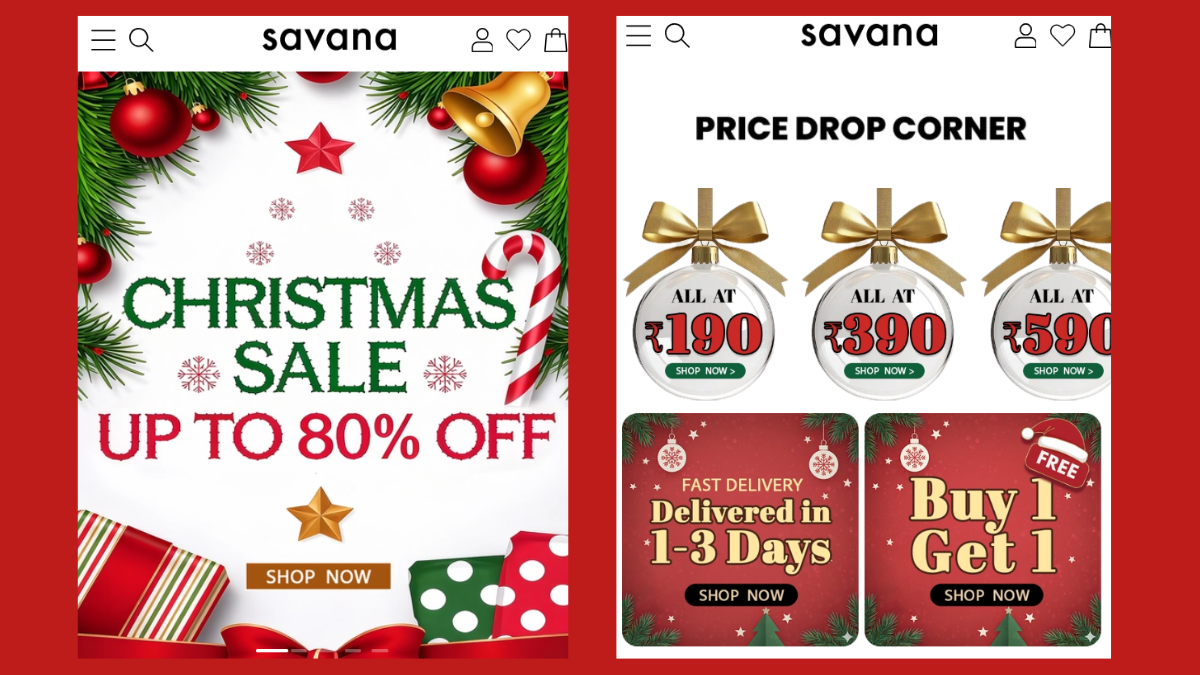 Savana Christmas Sale in India (2025): Upto 80% OFF