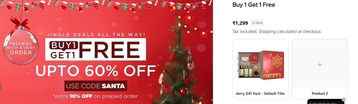 Khadi Natural Christmas Sale 2025 Buy 1 Get 1 Free + Upto 60% OFF + Coupon Code