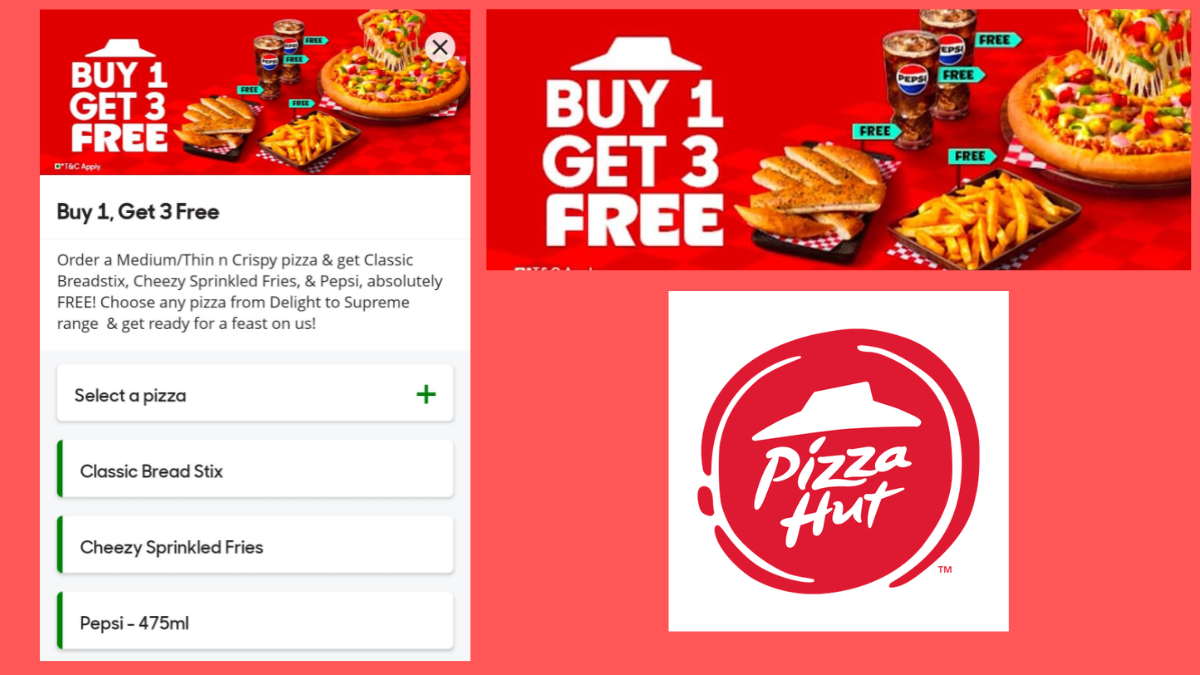 Pizza Hut Buy 1 Get 3 Free New Year Offer