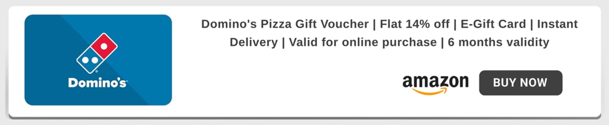Domino's Pizza | Flat 14% off | E-Gift Card