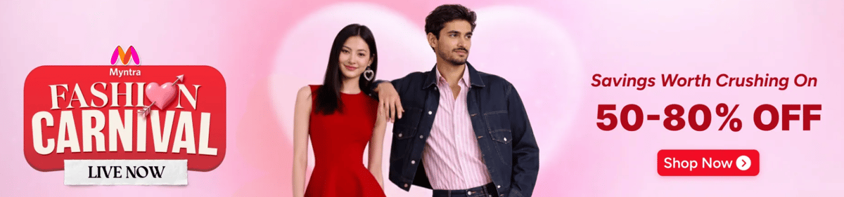 Myntra Valentines Day Sale is Live! Upto 90% OFF on Fashion