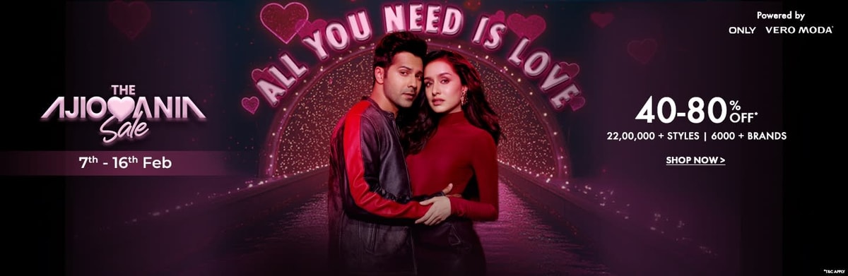 AjioMania (Valentines Day) Sale 2026 Offers Coming Soon