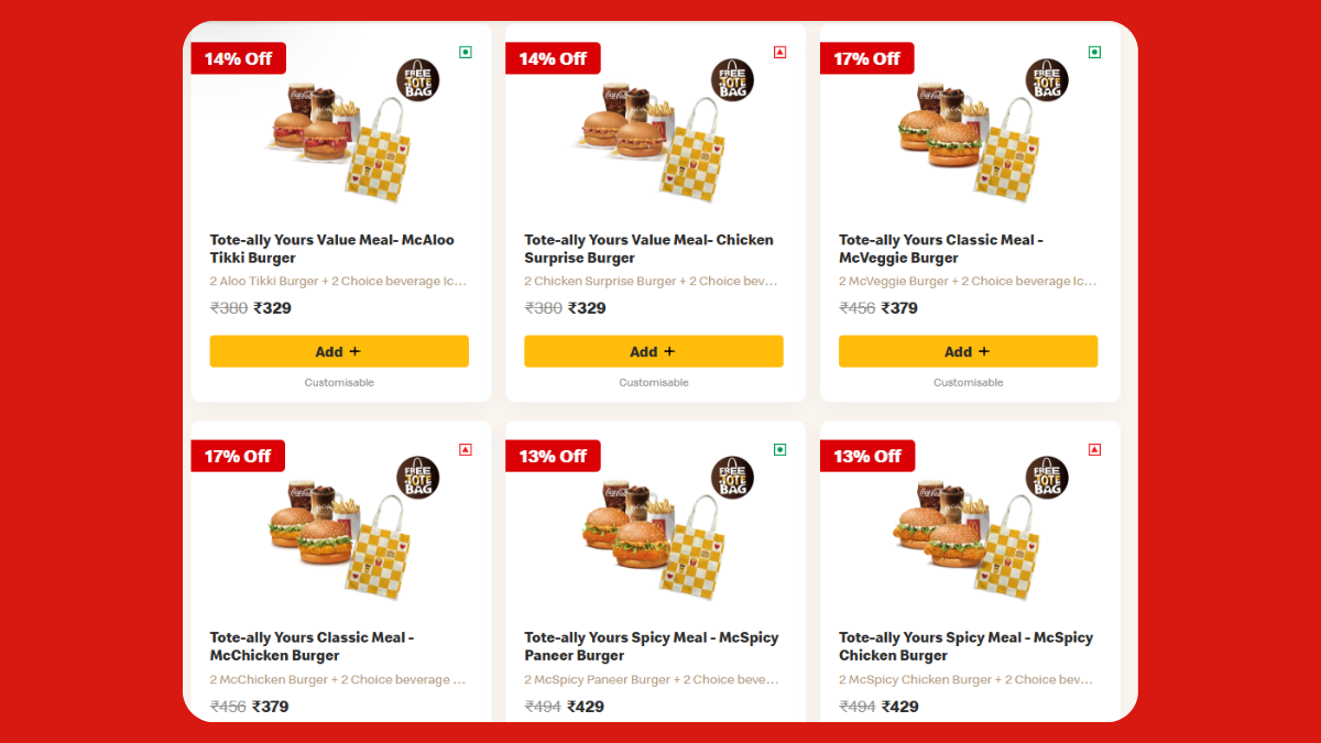 List of all the Meals Eligible for the McDonald’s Free Tote Bag Offer (Valentines Day special)