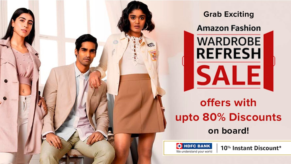 Grab Exciting Amazon Fashion Wardrobe Refresh Sale offers with upto 80% Discounts on board!