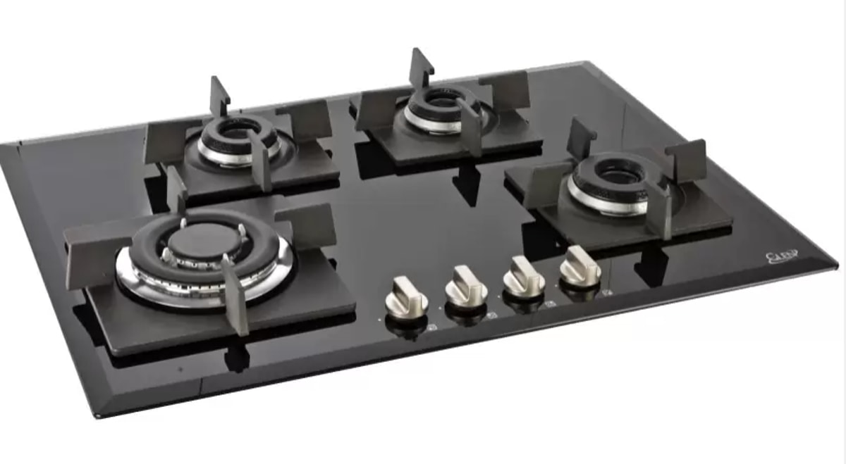 GLEN GL 1074 SQ IN 4 Burner Auto Built in Hob Glass Automatic Hob