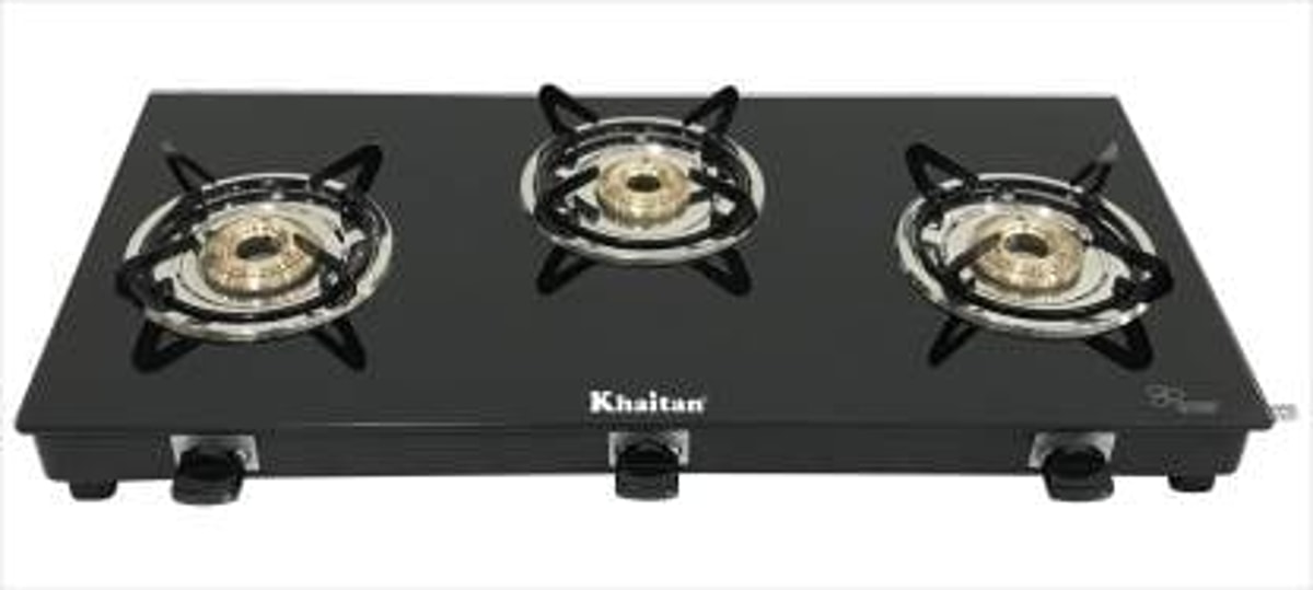 Khaitan 3 Burner Glass Manual Gas Stoves