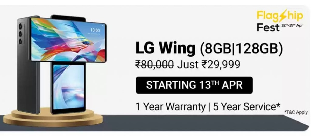 LG Wing Mobile at 62% Discount