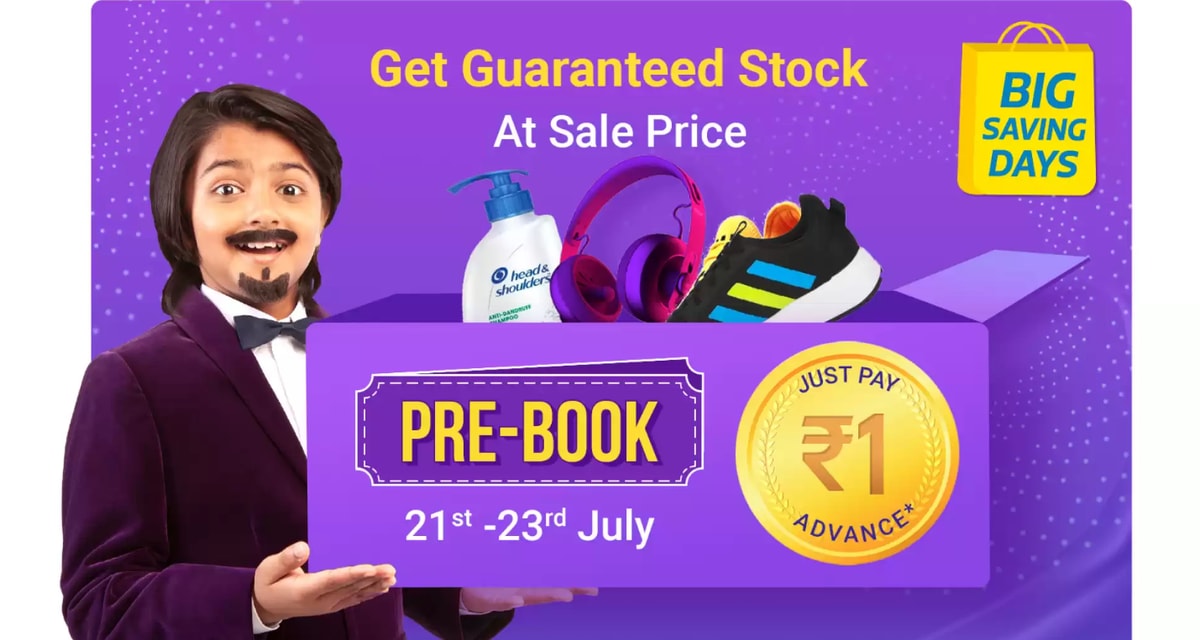 flipkart pre-book sale on big saving days july 2021