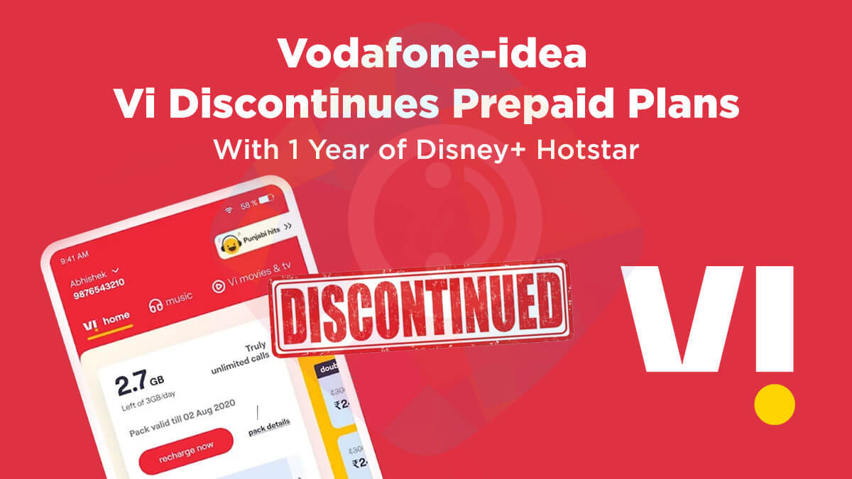 Vodafone-idea Vi Discontinues Prepaid Plans With 1 Year of Disney+ Hotstar