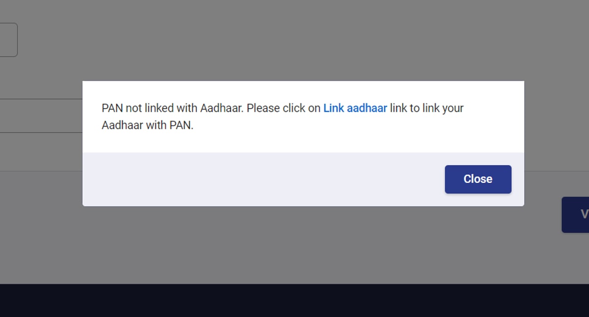 Aadhaar Not Linked with PAN