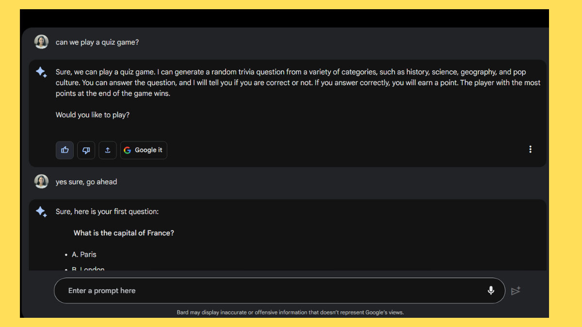 Bard AI Chat Examples