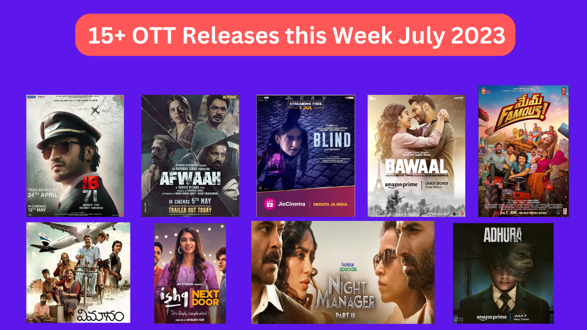 OTT Releases this Week July 2023 (JioCinema, Prime Video & more)