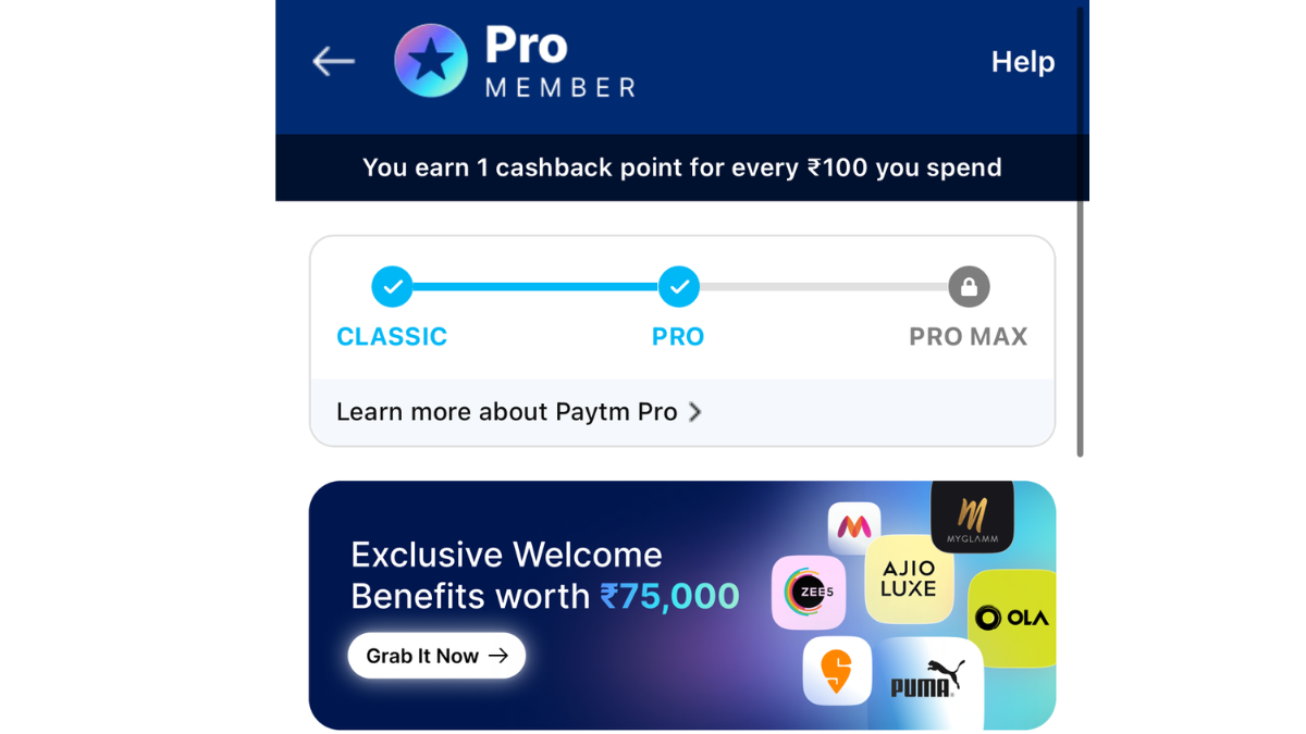 PaytmtestingLoyaltyProgramPaytmClassicPaytmProProMax2