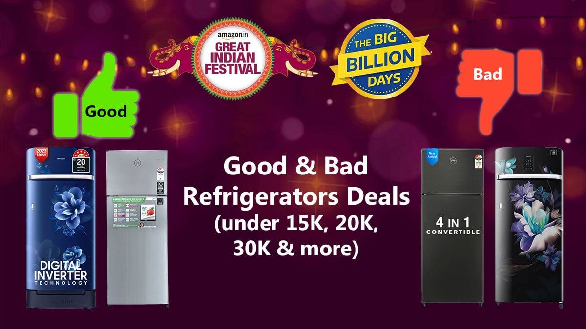 best refrigerator offers & deals in Flipkart Big Billion Days 2023 and Amazon Great Indian Festival