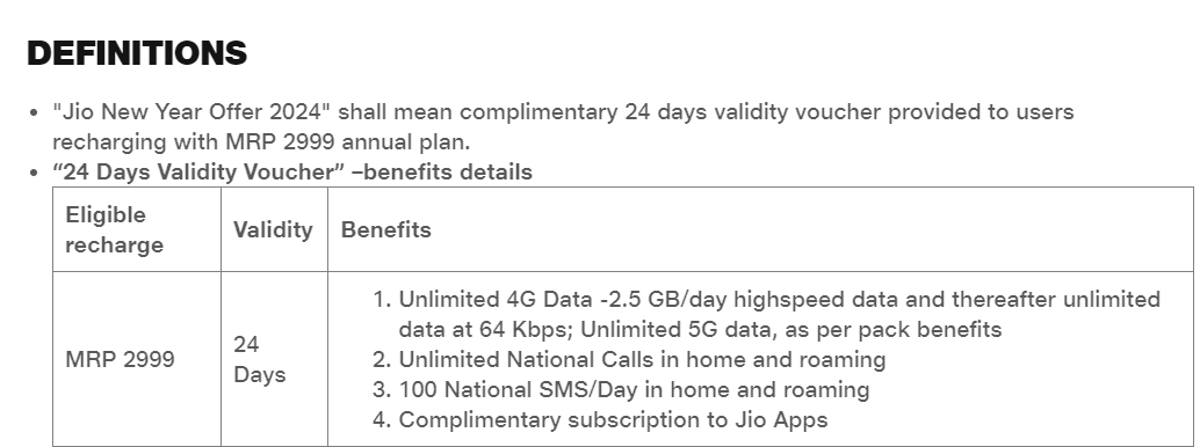 Jio New Year Offer 2024