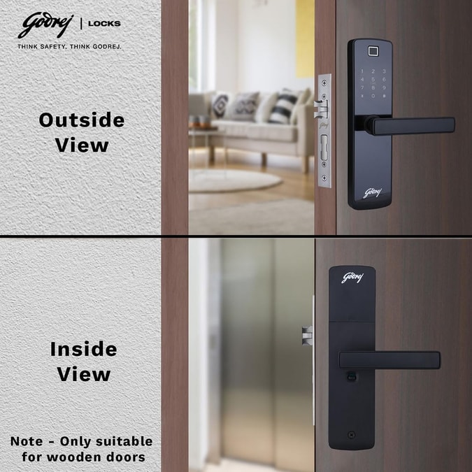Godrej Catus Connect Smart Door Lock with Fingerprint, Password, RFID, and Key