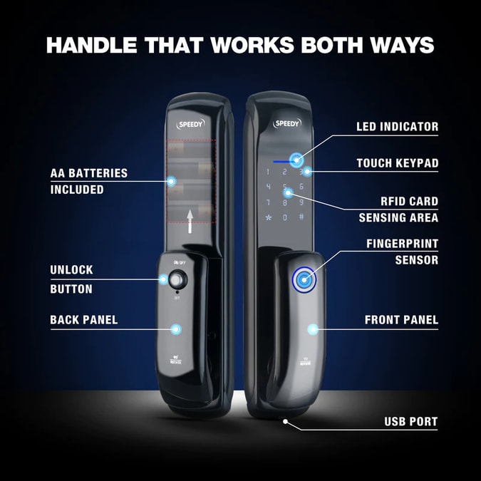 Ozone Speedy Uniq Biometric Lock for Wooden & Metal Doors