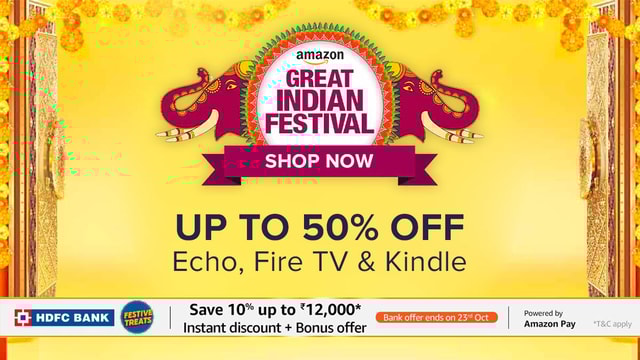 Save upto 50% on Echo, Fire TV, and Kindle Gadgets on Amazon Great Indian Festival Sale