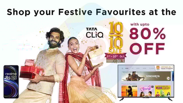 Shop your Festive Favourites at the Tata CLiQ Ten on Ten Sale with upto 80% Off