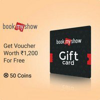 BookMyShow Gift Voucher  worth ₹1200 free for 50 Flipkart Plus Coins.