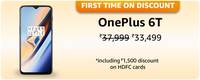 Flat 3000 off on OnePlus 6T+ Additional 1500 discount with HDFC Cards  | 11 - 13 Apr