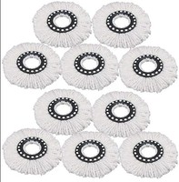 Primeway® Economy Polyester Mop Head Replacement Refill, Grey/White, Pack of 10