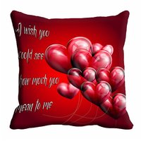 meSleep 3D Red Love Cushion Cover (16x16)