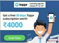 Free Toppr Subscription Offer: Get Free 30 Days Subscription Worth 4000 (Learning app for classes 5th to 12th)